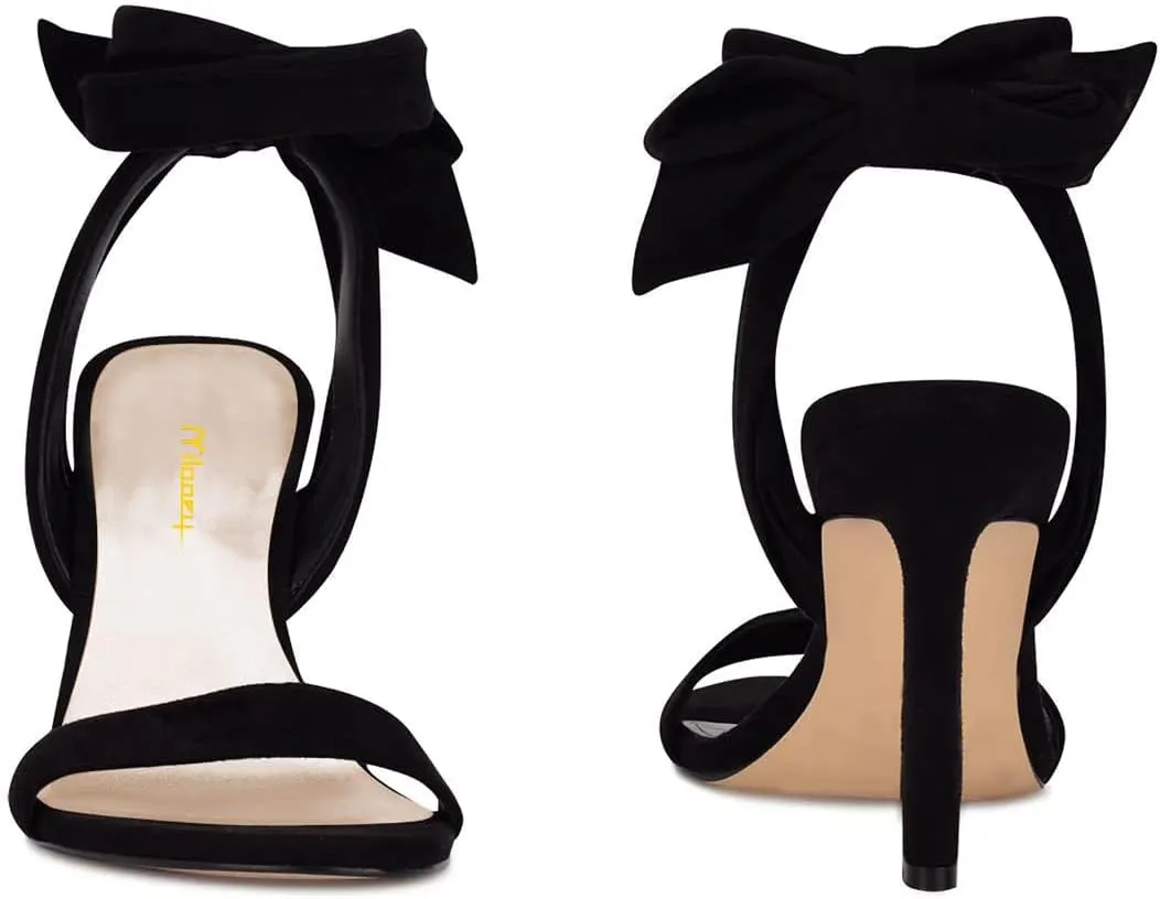 Milooey shoes Women Elegant Open Toe Strappy Heeled Sandal Lace Up Block High Heels Ankle Strap Party Dress Prom Lady Shoes Size 4-16 Us