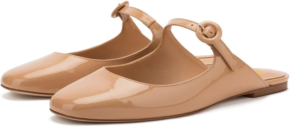 Milooey shoes Women's Flat Mules Comfortable Closed Toe Slide Sandal Ankle Strap Slipper Casual Slip On Backless Summer Dress Shoes Size 4-16 Us