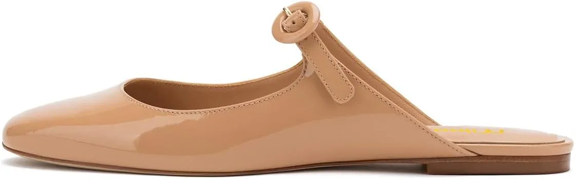 Milooey shoes Women's Flat Mules Comfortable Closed Toe Slide Sandal Ankle Strap Slipper Casual Slip On Backless Summer Dress Shoes Size 4-16 Us