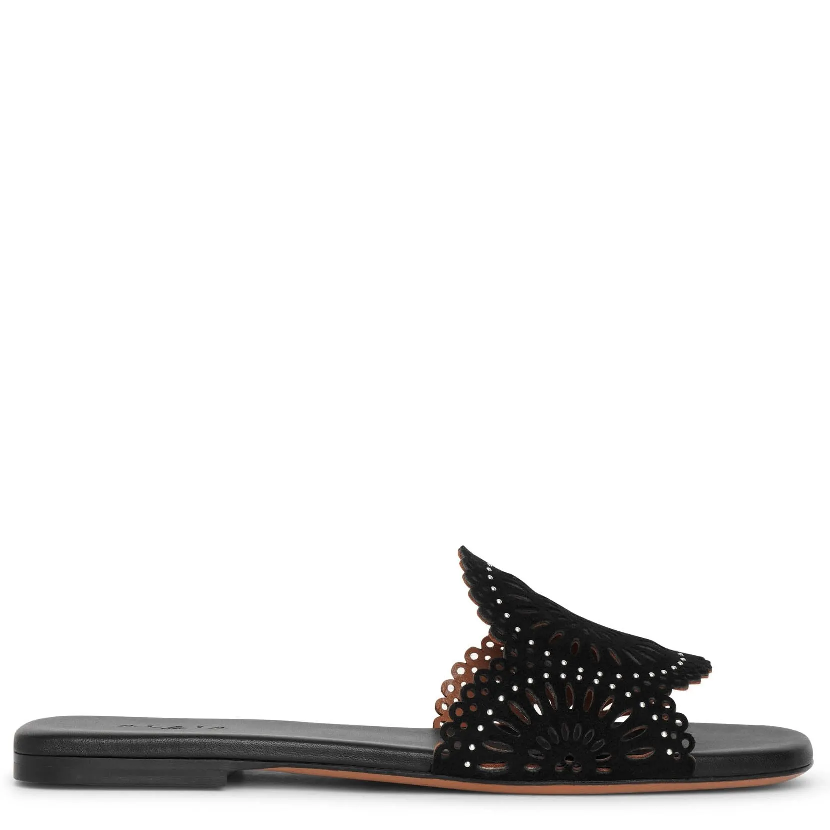 Molukai flat black suede mules