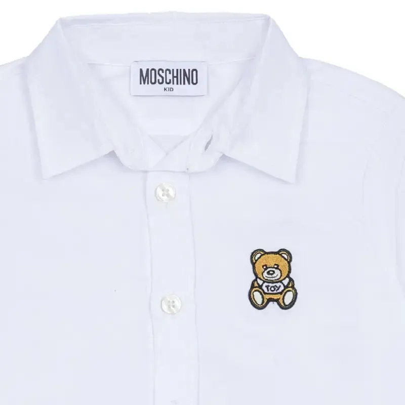 Moschino White Teddy Bear Logo Shirt