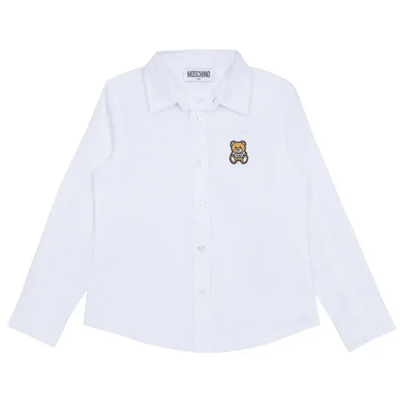 Moschino White Teddy Bear Logo Shirt