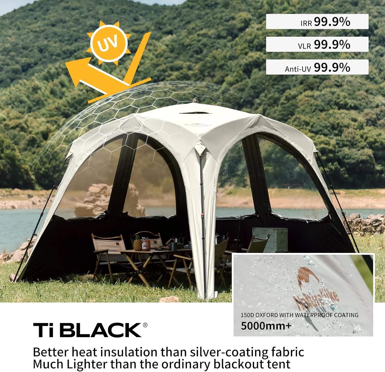 Naturehike Cloud Boundar Camping Tent, 60S Easy Setup Instant Pop up Tents for Camping,Canopy Tent for Sporting Events, Tailgating, Camping, Outdoor Activities