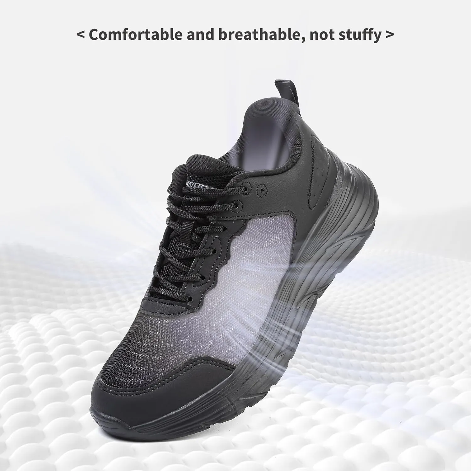 Non Slip Work Shoes for Men Chef Shoe Comfortable Breathable Oil Resistant Slip Resistant Food Service Sneaker for Kitchen, Restaurant, Waiters - Black