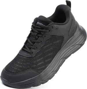 Non Slip Work Shoes for Men Chef Shoe Comfortable Breathable Oil Resistant Slip Resistant Food Service Sneaker for Kitchen, Restaurant, Waiters - Black