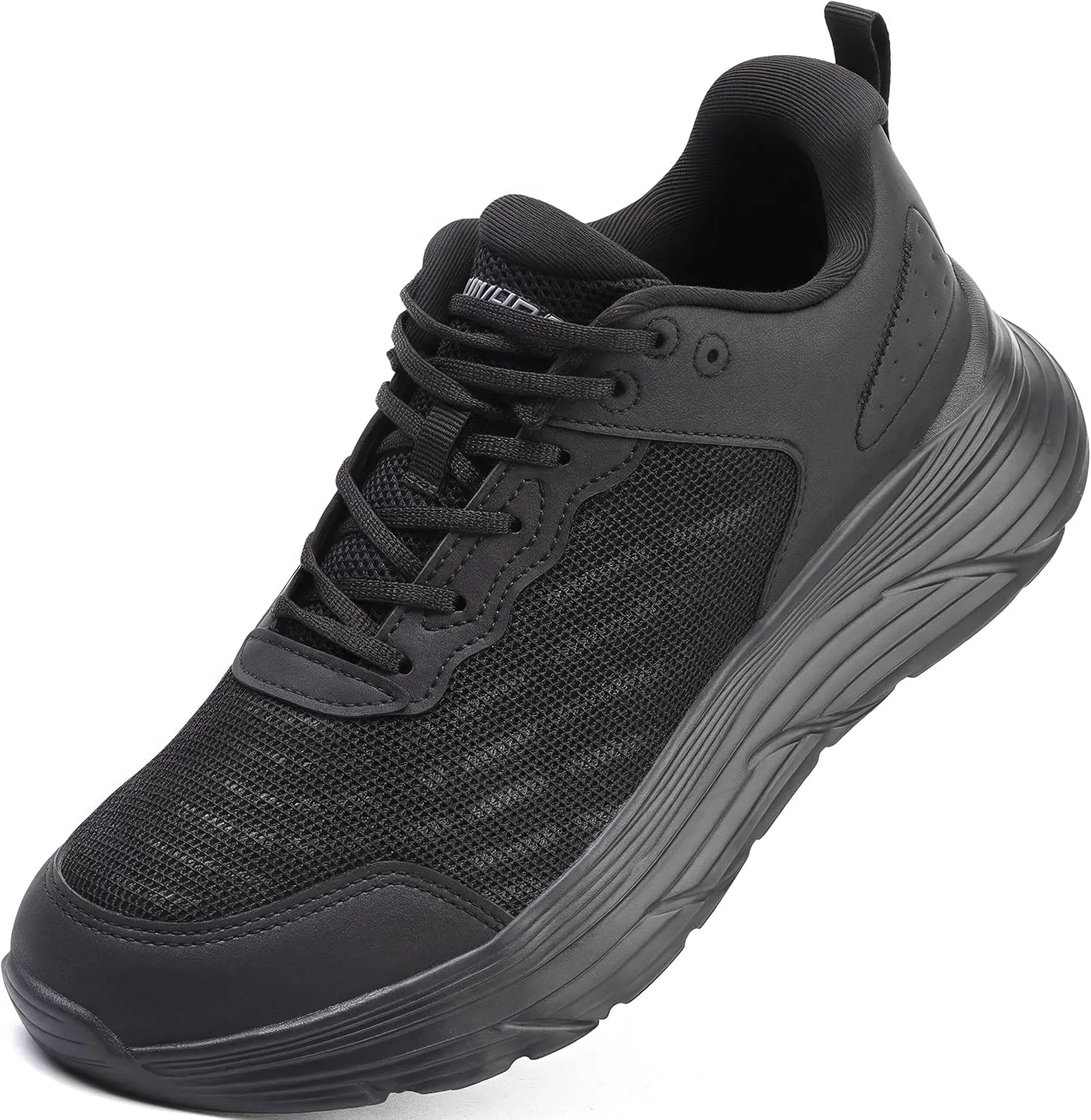 Non Slip Work Shoes for Men Chef Shoe Comfortable Breathable Oil Resistant Slip Resistant Food Service Sneaker for Kitchen, Restaurant, Waiters - Black