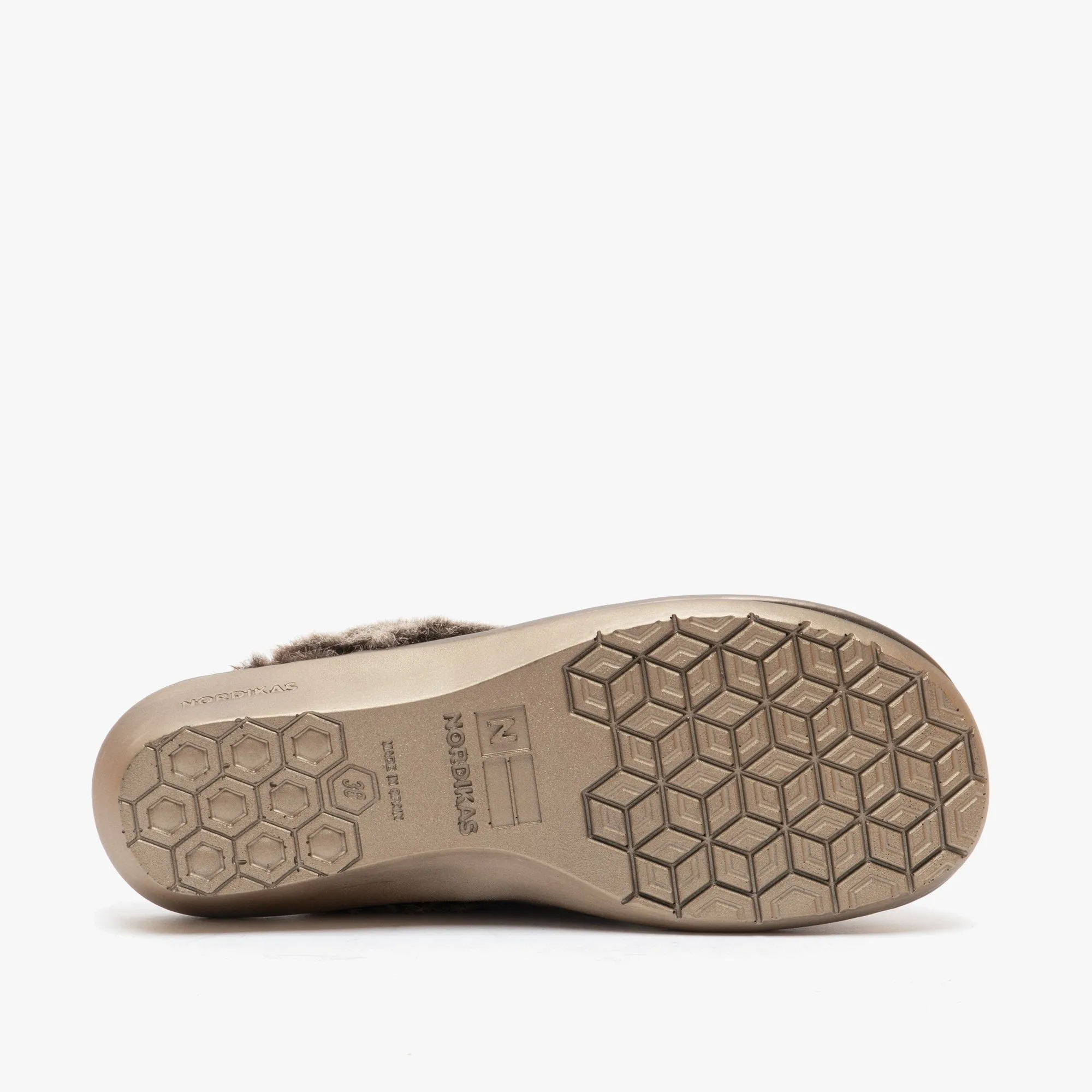 Nordikas 1357 (AFELPADO) Womens Suede Mule Slippers Stone