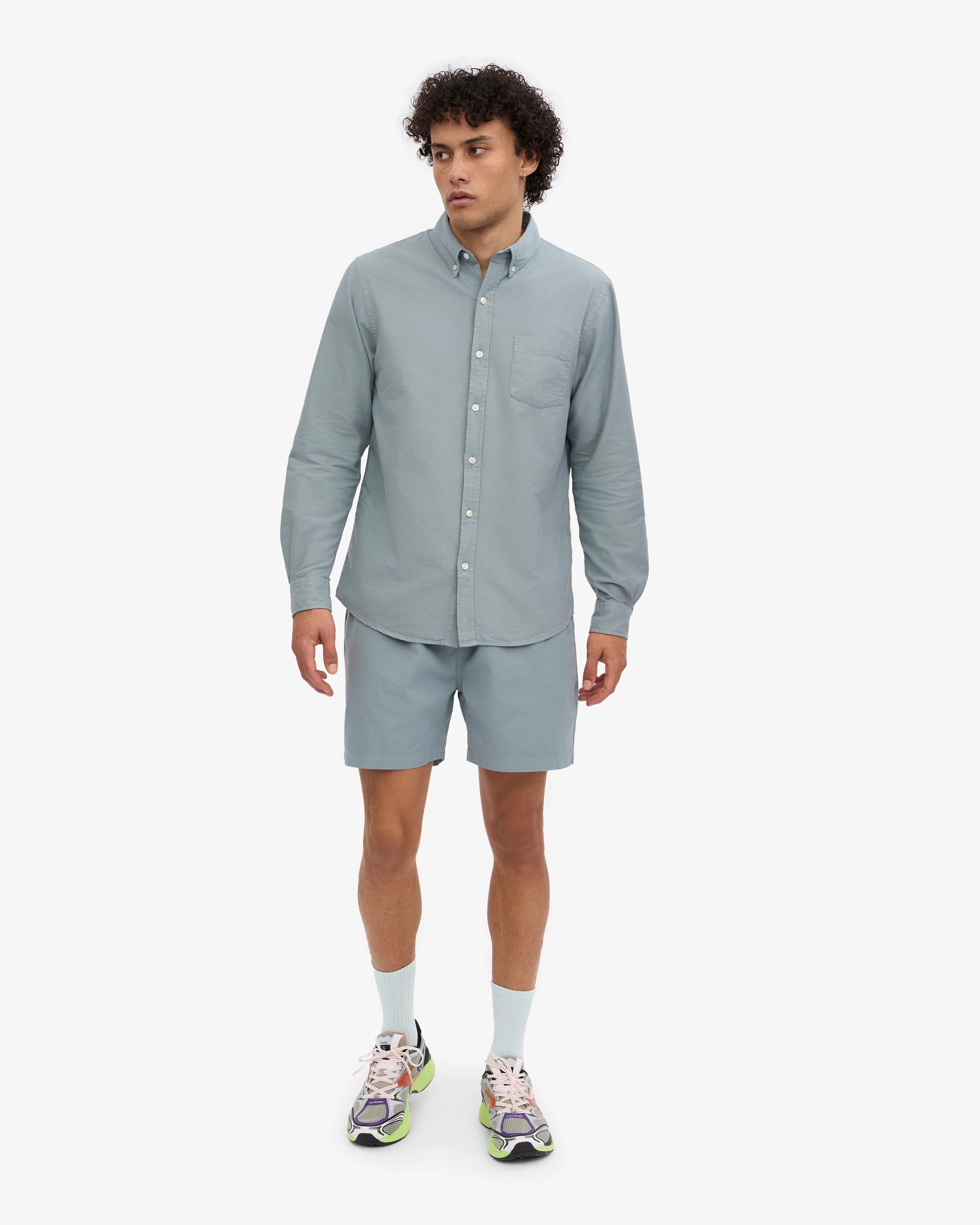 Organic Button Down Shirt - Steel Blue