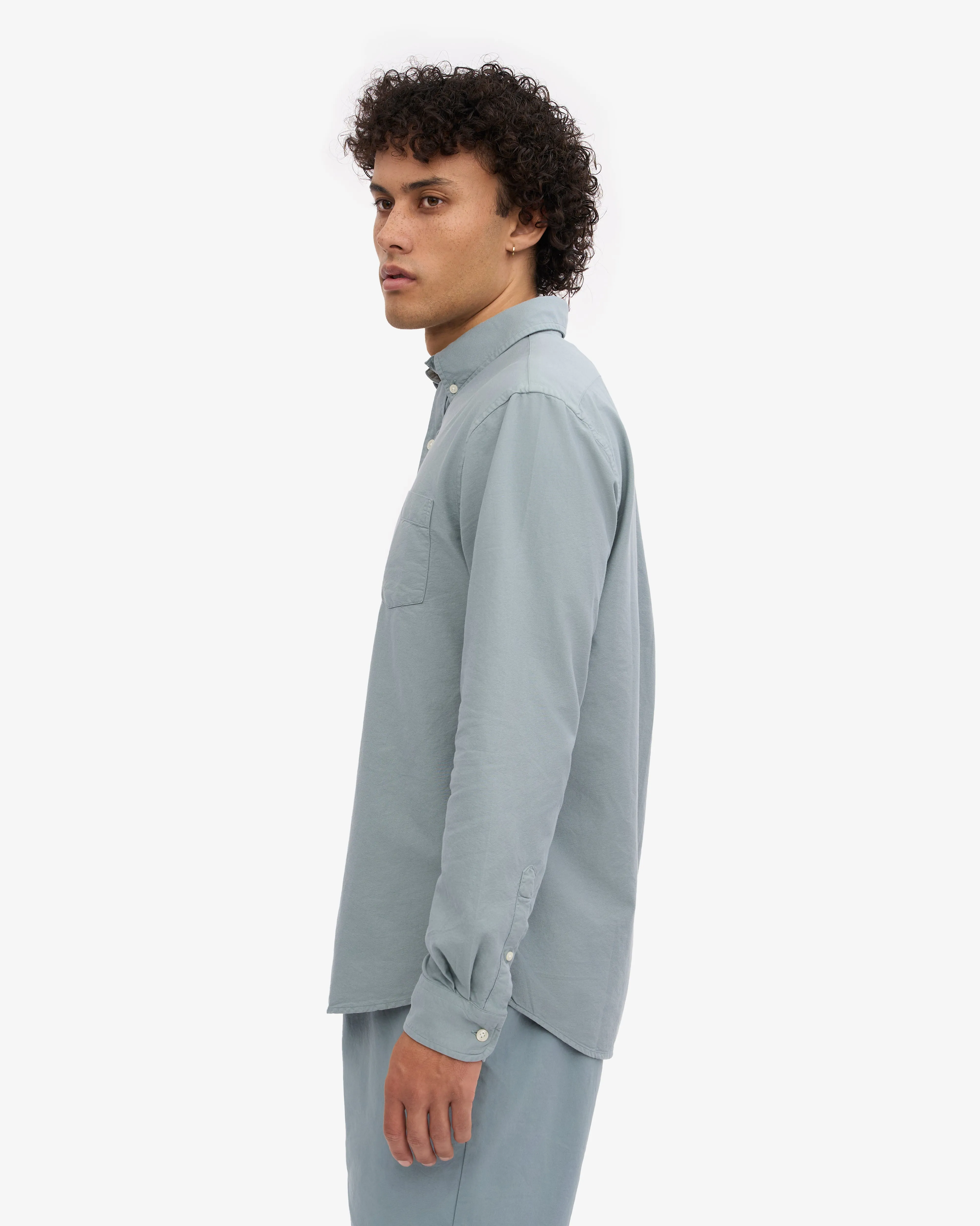 Organic Button Down Shirt - Steel Blue