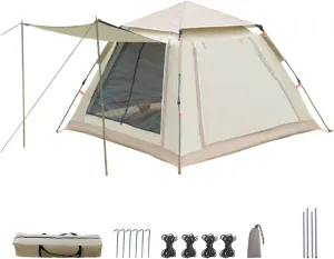 Outdoor Tent Outdoor AutomaticFully Tent 5~8 Person Beach Quick Open Folding Camping Double Rainproof Camping Shelters One Bedroom (Color : 6people) (Color : 4people)