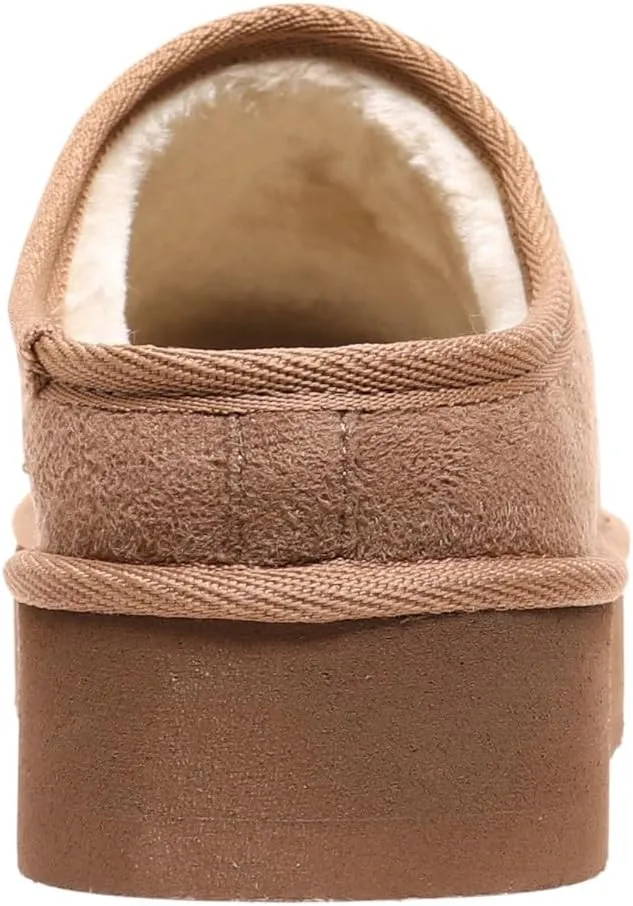 OUTWOODS Women Clog Slippers Closed Toe Fur Lined Slip On Clog Mule Slippers