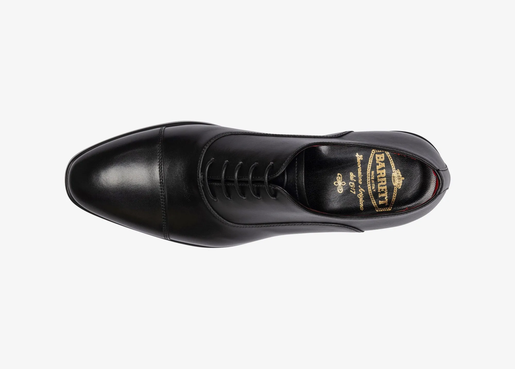Oxford con puntale in pelle nera