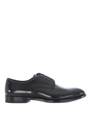 Oxford Shoe In Black Brushed Leather
