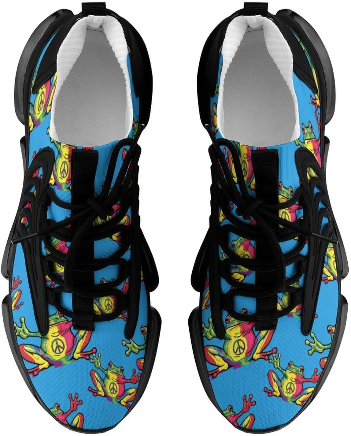 Peace Frogs Multi-Color Men's Tennis Shoes Fashion Athletic Sneakers for Sport Walking Running Workout