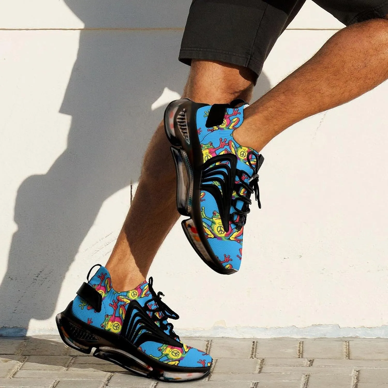 Peace Frogs Multi-Color Men's Tennis Shoes Fashion Athletic Sneakers for Sport Walking Running Workout