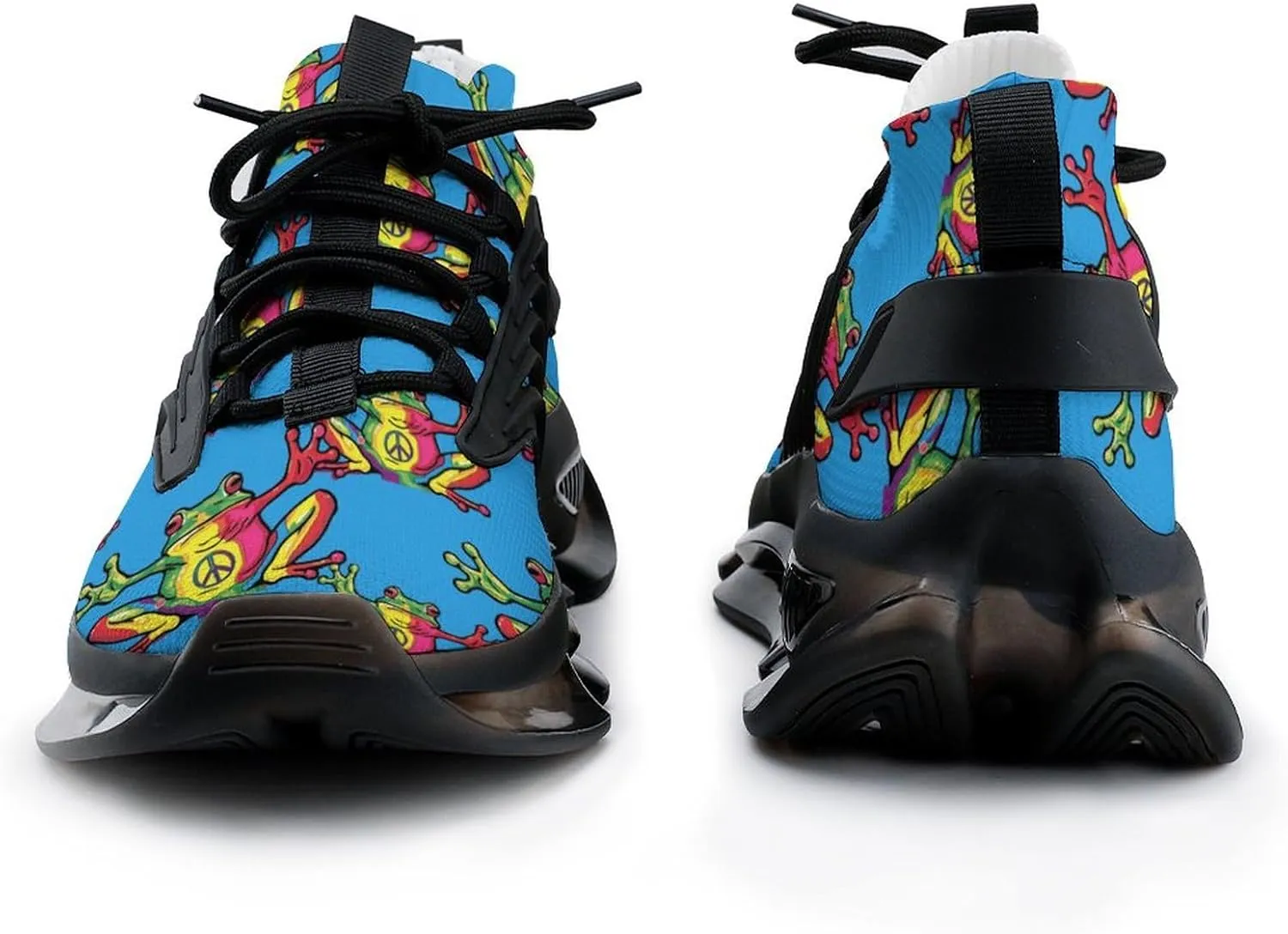 Peace Frogs Multi-Color Men's Tennis Shoes Fashion Athletic Sneakers for Sport Walking Running Workout