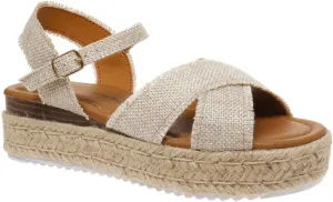 Pierre Dumas Women's Magic-16 Platform Sandal Taupe 9