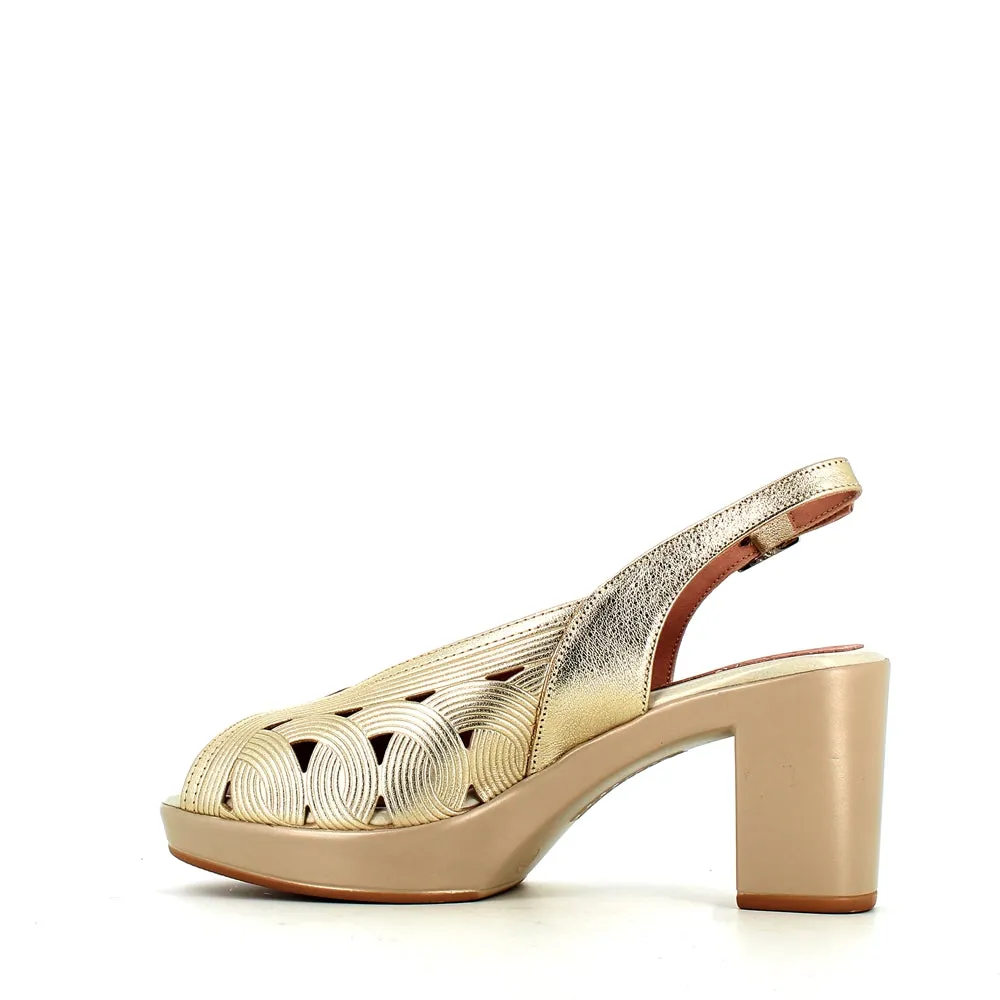 Pitillos High Platform Slingback Gold