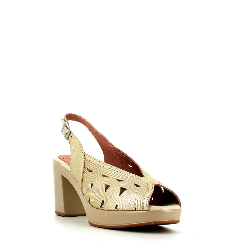 Pitillos High Platform Slingback Gold
