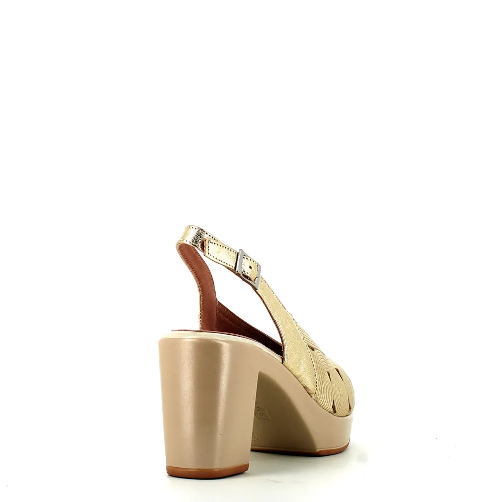 Pitillos High Platform Slingback Gold