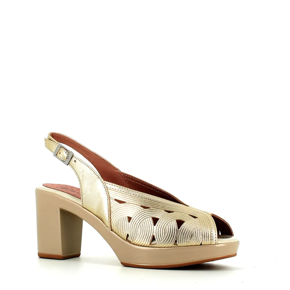 Pitillos High Platform Slingback Gold