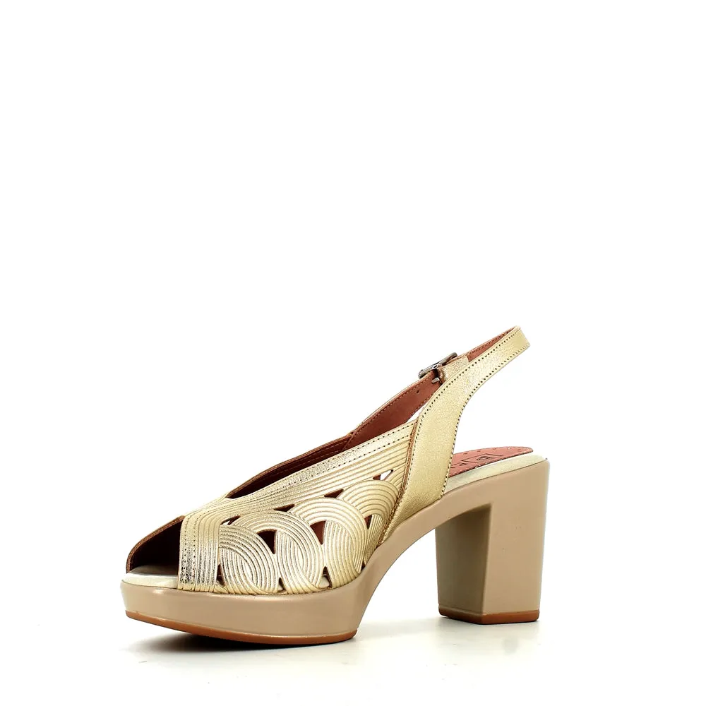 Pitillos High Platform Slingback Gold