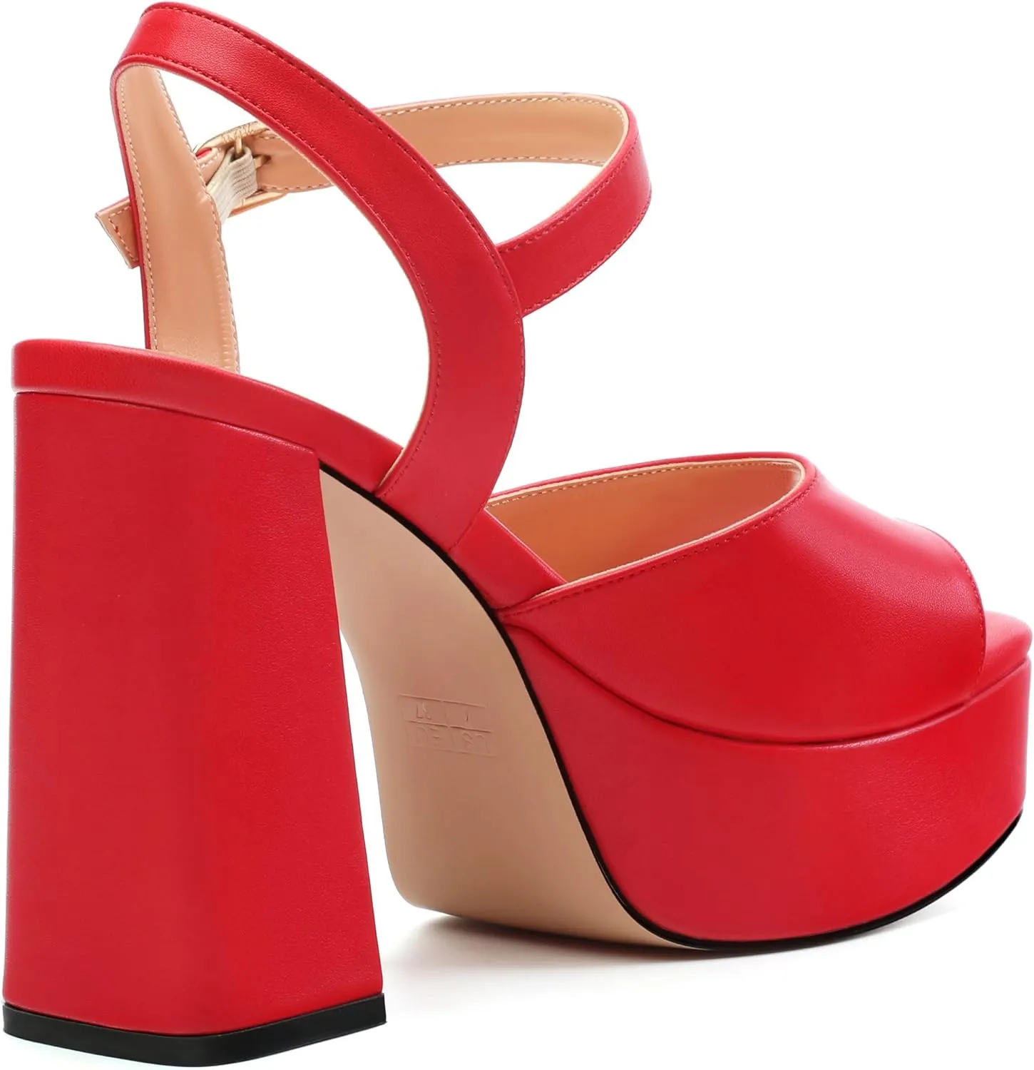 Platform Sandals High Heels for Women Comfortable Chunky Heel Square Open Toe Pumps with Adjustable Ankle Strap Women's Wedding Party Pumps