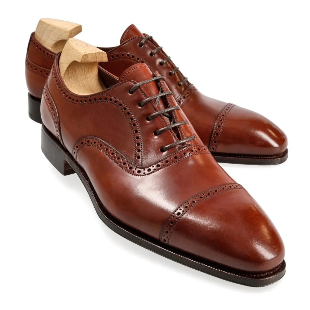 Polished Leather Cap-Toe Formal Oxford Shoes