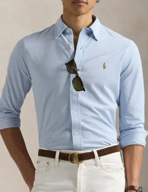 Polo Ralph Lauren Luxury Men’s Blue Knit Oxford Shirt