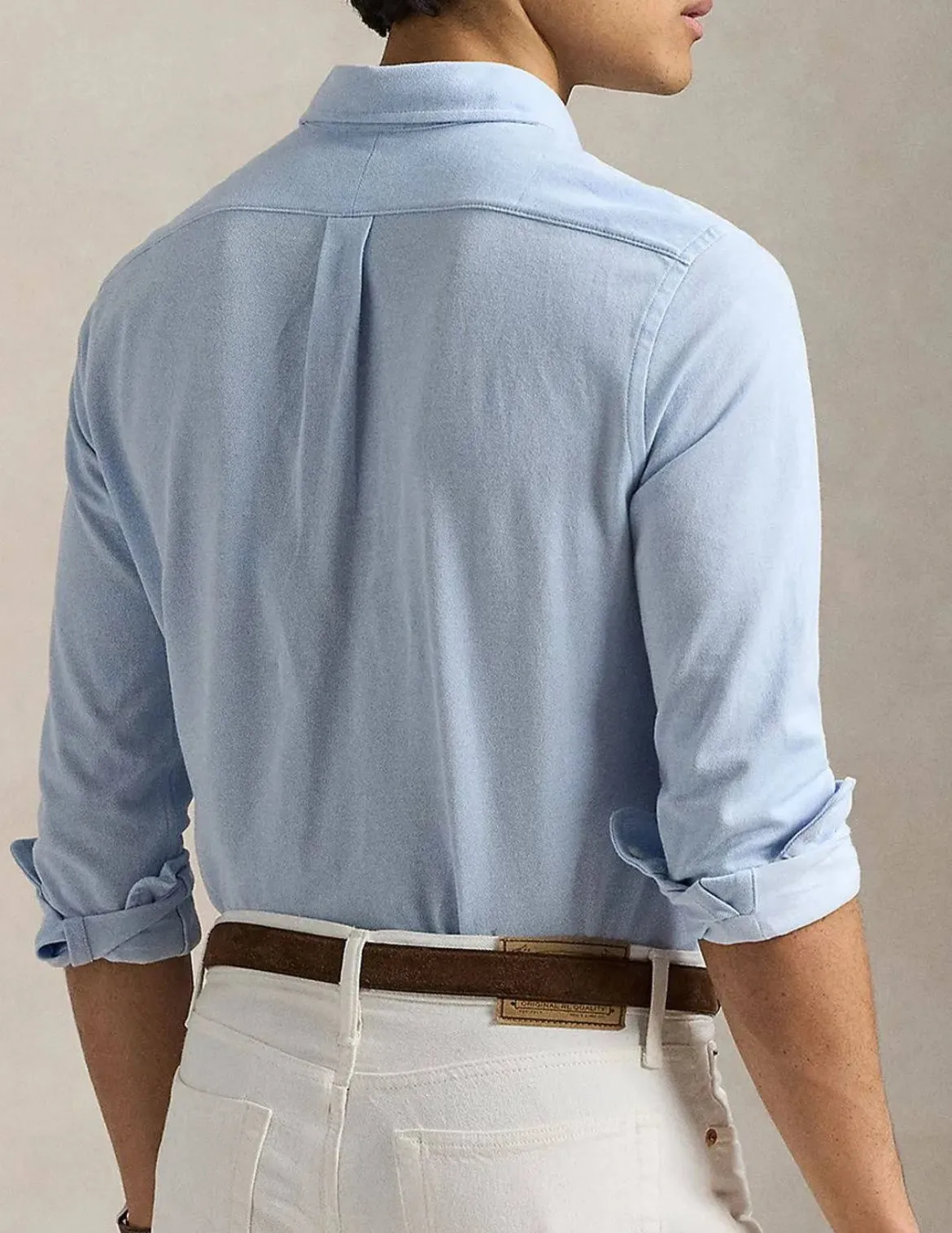 Polo Ralph Lauren Luxury Men’s Blue Knit Oxford Shirt