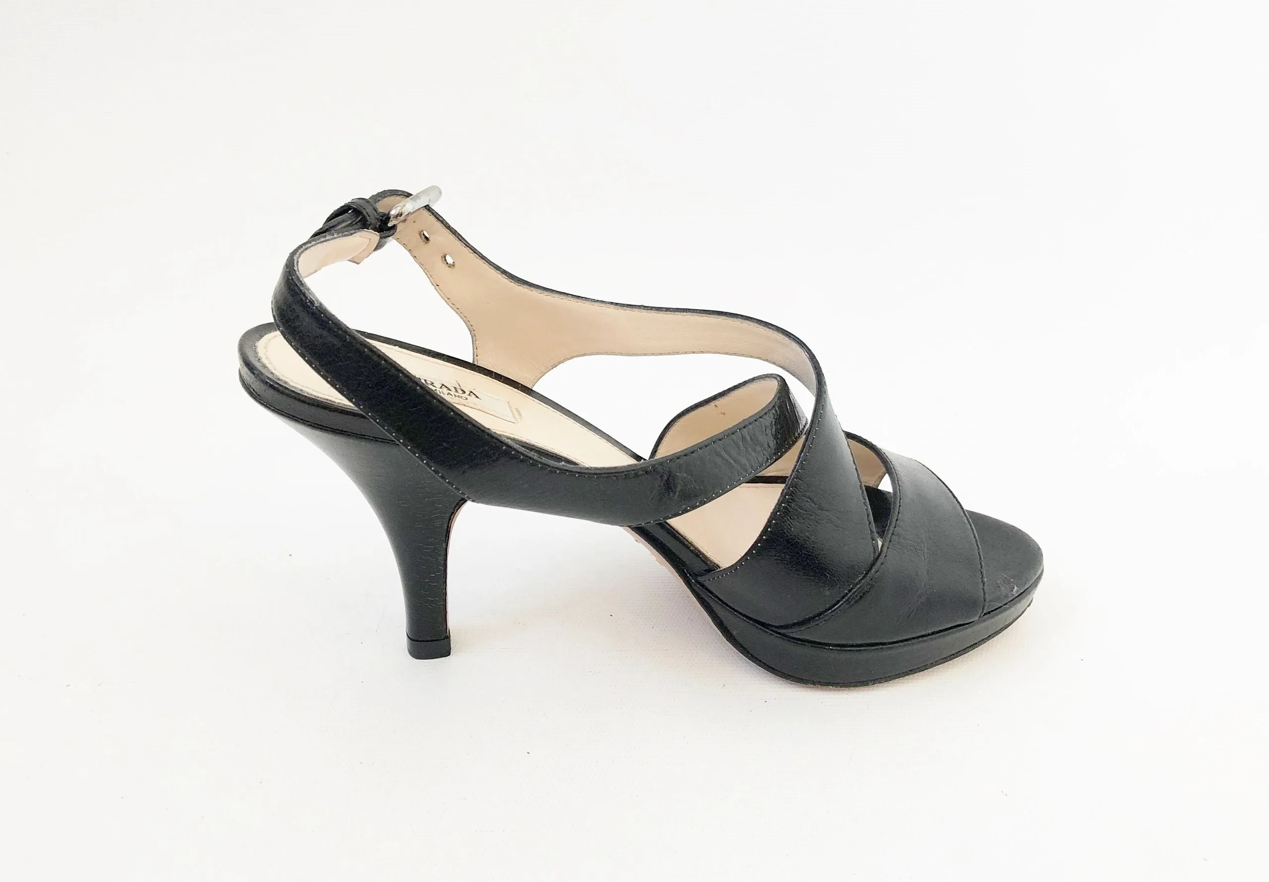 Prada Leather Strappy Sandal Size 36 It (6 Us)