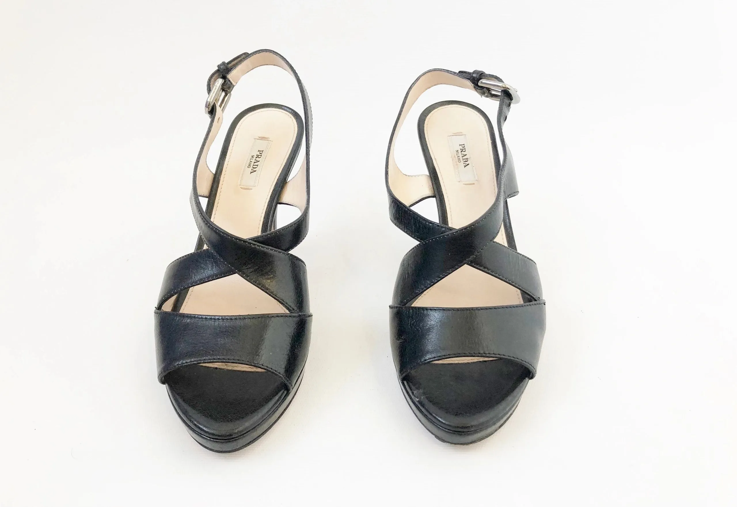 Prada Leather Strappy Sandal Size 36 It (6 Us)
