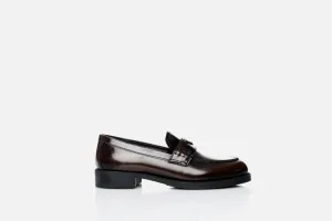 Prada Logo Leather Loafers