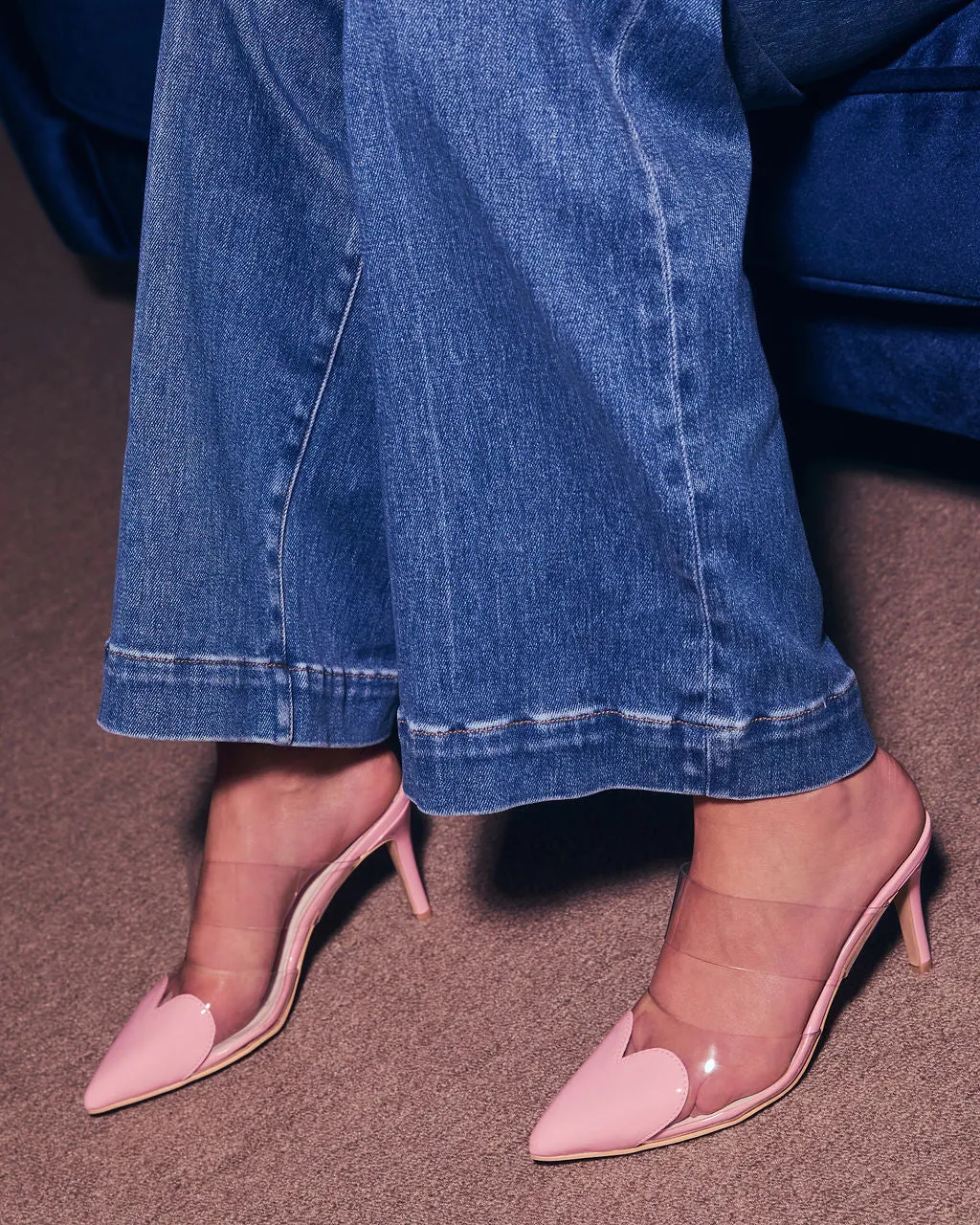 Queen Of Hearts Suede Heeled Mule