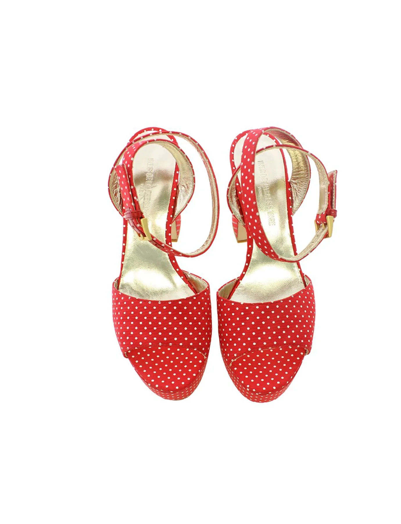 Red platform sandal with weight