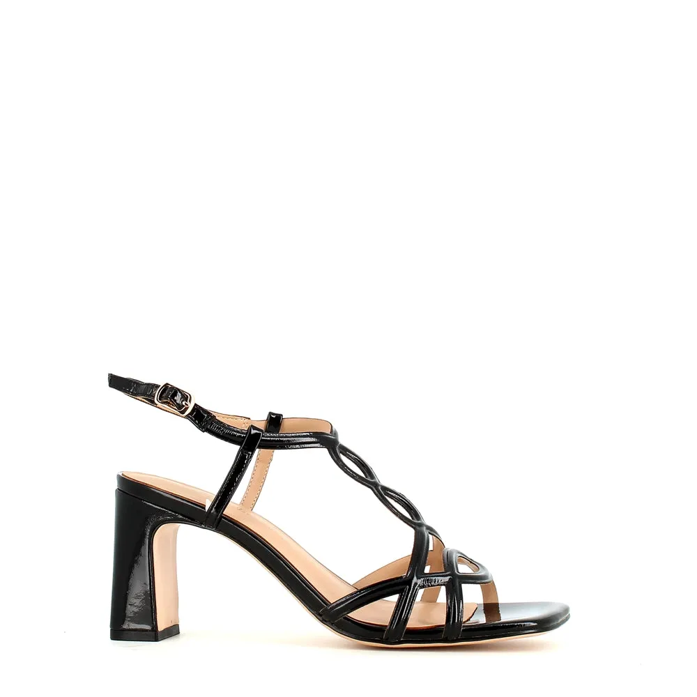 Regarde Le Ciel Chelly Strappy Patent Sandal Black