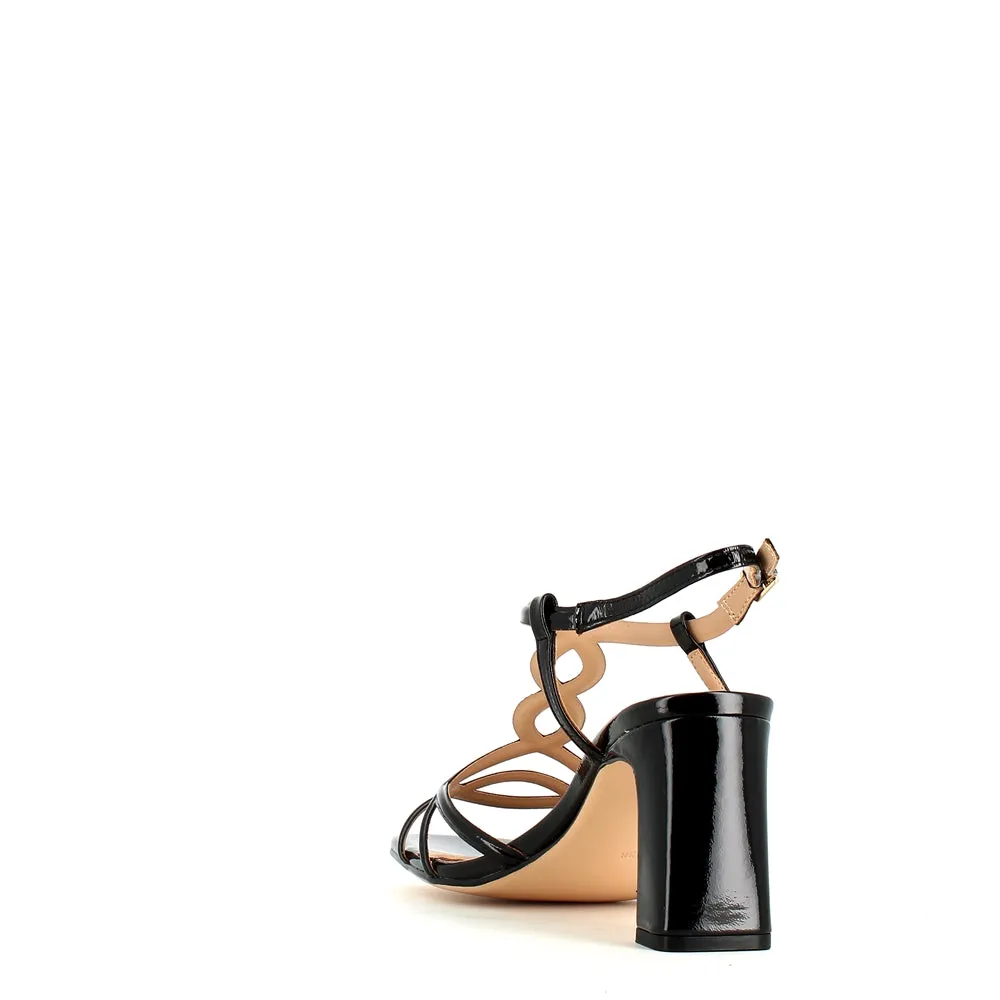 Regarde Le Ciel Chelly Strappy Patent Sandal Black