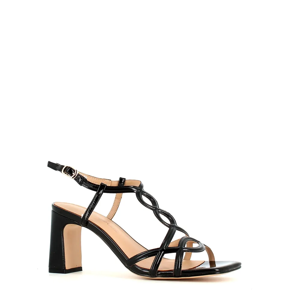 Regarde Le Ciel Chelly Strappy Patent Sandal Black