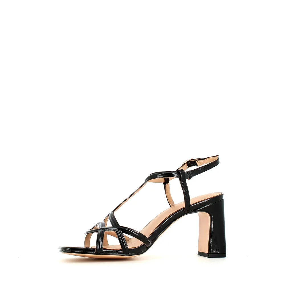 Regarde Le Ciel Chelly Strappy Patent Sandal Black