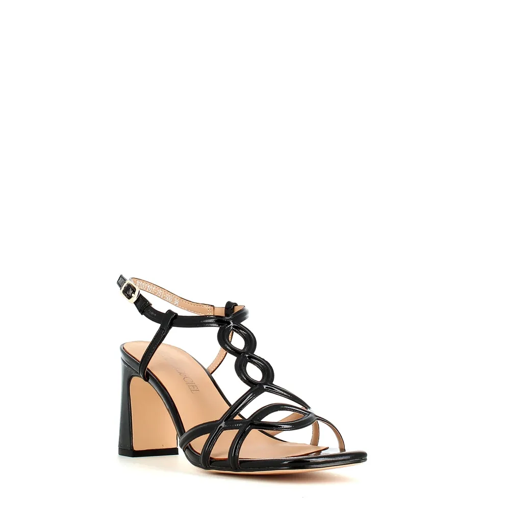 Regarde Le Ciel Chelly Strappy Patent Sandal Black