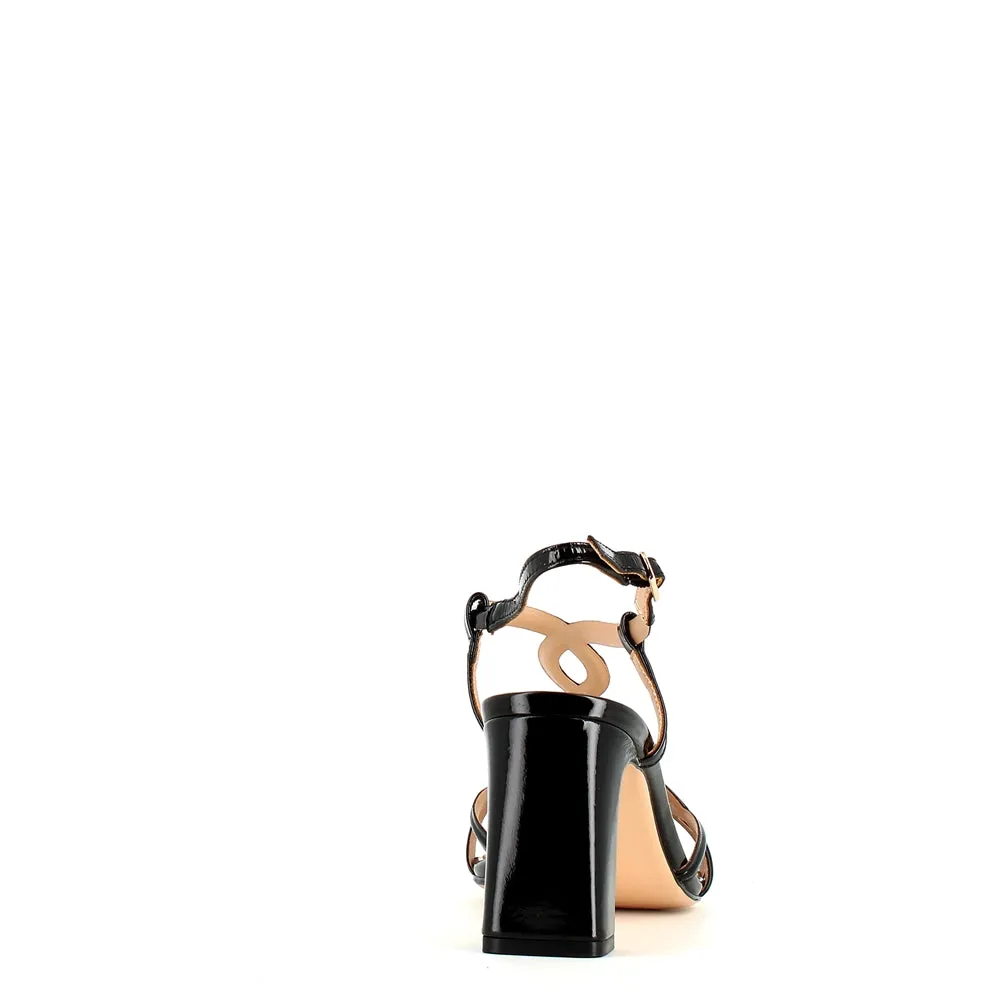 Regarde Le Ciel Chelly Strappy Patent Sandal Black