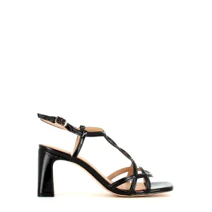 Regarde Le Ciel Chelly Strappy Patent Sandal Black
