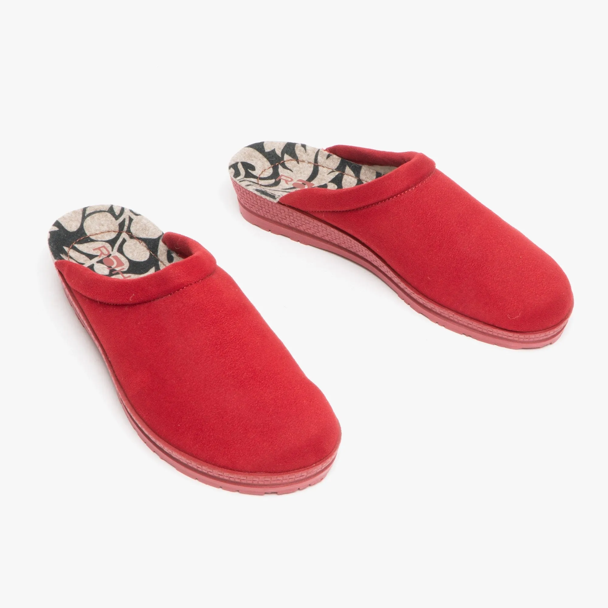 Rohde 2291 Womens Slip On Mule Slippers Cherry Red