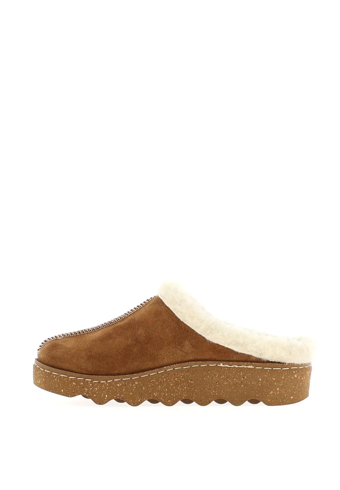 Rohde Womens Wool Trim Suede Mules, Tan