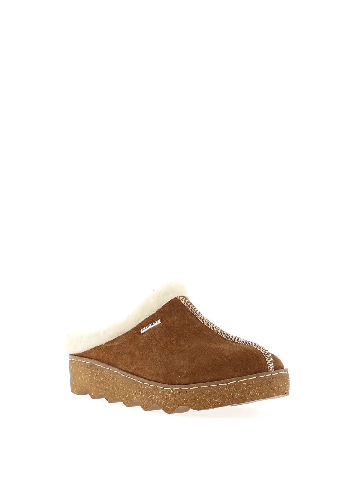 Rohde Womens Wool Trim Suede Mules, Tan