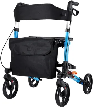 Rollator Walkers Rollators Lightweight Foldable Walker-Can Easily Fold The Trunk and Travel-Height Adjustable-Includes A Practical Bag Under The Seat-Walker for The Elderly-Walker-Blue Lofty Ambition