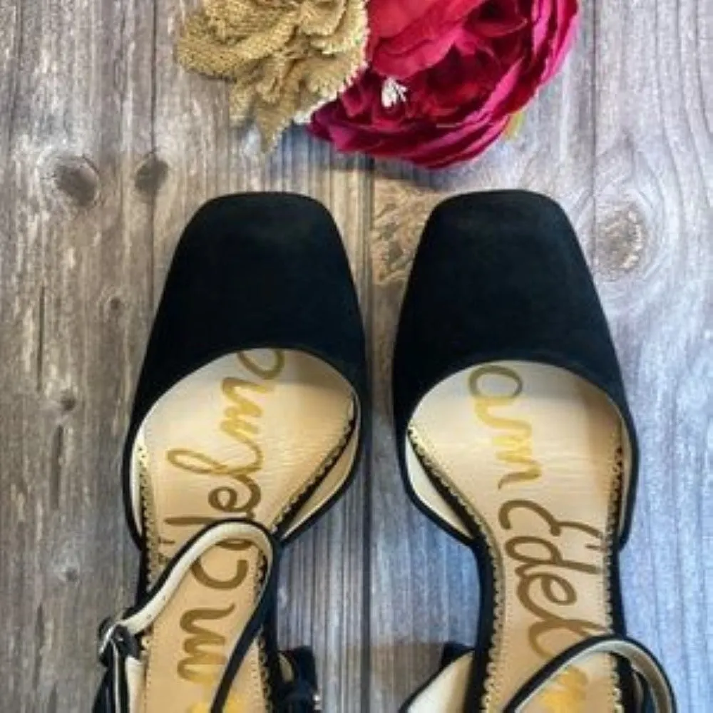 SAM EDELMAN Olwyn Black Leather Platform Sandal 9M