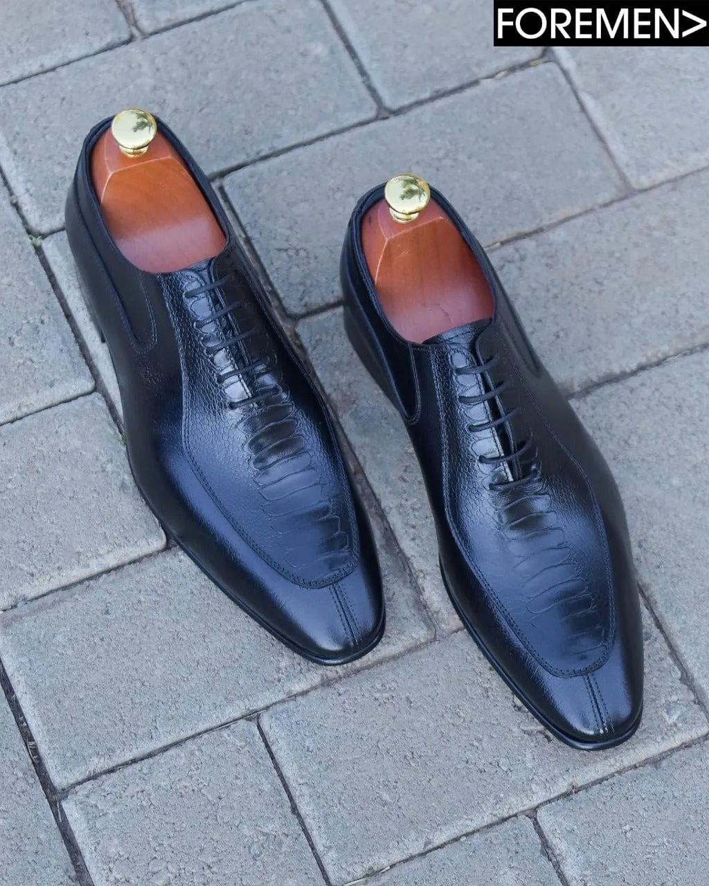 SANTORINI | Black Leather Sole Oxfords