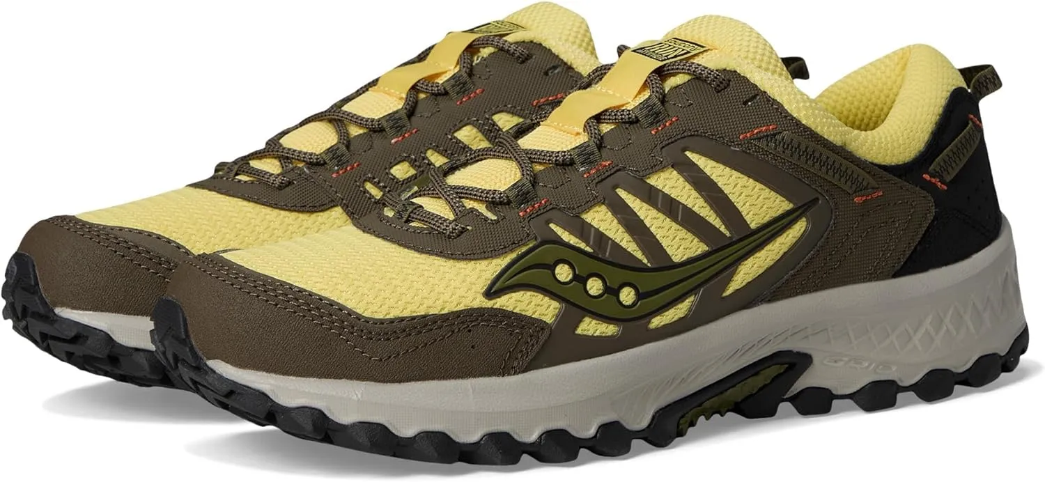 Saucony Unisex Grid Peak Sneaker, Yellow/Walnut, 10.5 US Men