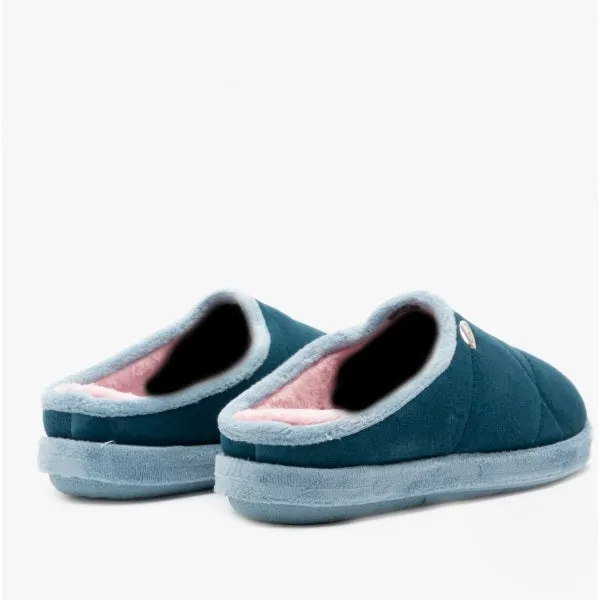 Scholl HOLLY 2.0 Womens Quilted Mule Slippers Petrolia